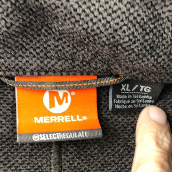 Merrell Mens Fleece Jacket Size XL Full Zip Stand Collar Brown Outdoors Casual - Picture 3 of 12